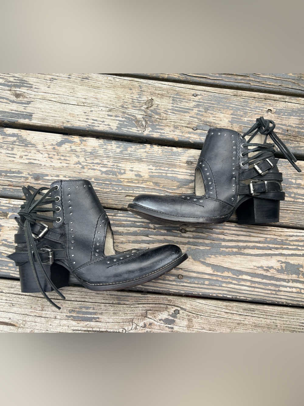 Freebird Desert Boots Size 9 Studded Lace Up Ankle Boots